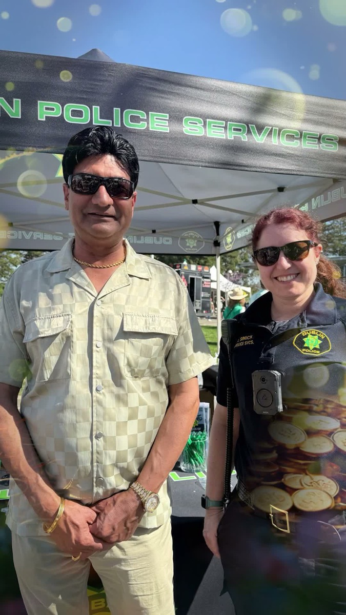 Shivraj Singh with Dublin Police Services at a community outdoor event