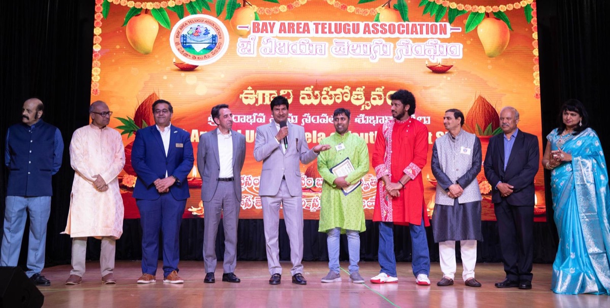 Shivraj Singh on stage at the Bay Area Telugu Association celebration